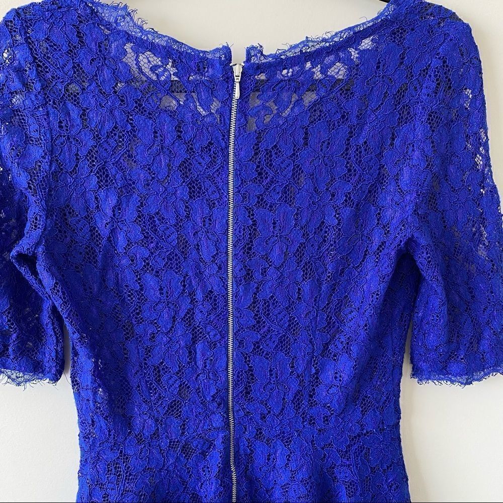 T.BABATON Barrett Lace Colt Blue Peplum Top - Picture 6 of 8